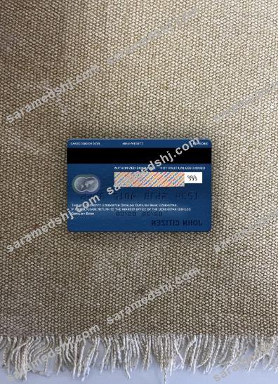 Uzbekistan Qishloq Qurilish Bank mastercard photolook back